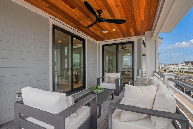 2045 W Ave, Ocean City, NJ 08226 - balcony with outdoor lounge area and ceiling fan