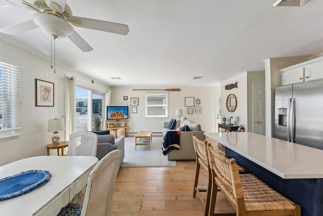 460 20th St Fl 2Nd, Avalon, NJ 08202 - dining area featuring light wood-style flooring and a ceiling fan