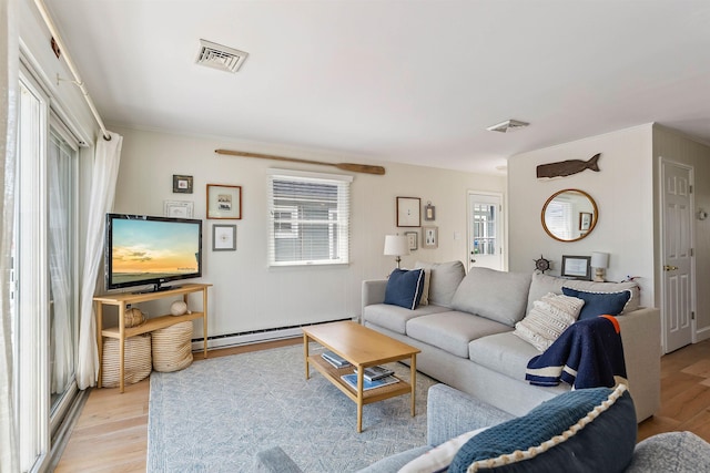 460 20th St Fl 2Nd, Avalon, NJ 08202 - living area with a baseboard radiator and light wood-style floors