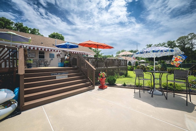 view of patio / terrace featuring a wooden deck