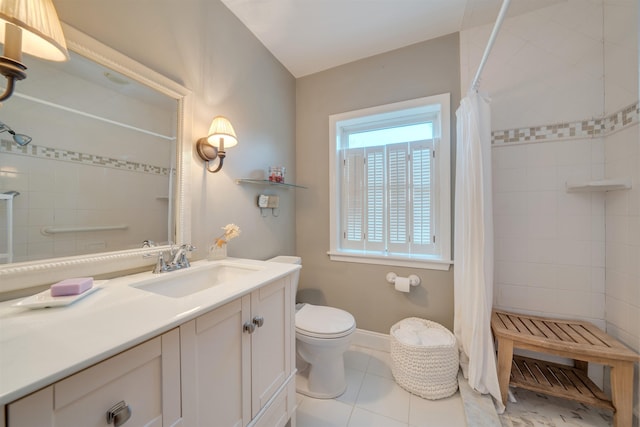 717 Third Ave, West Cape May, NJ 08204 - bathroom featuring vanity, tiled shower, and tile patterned floors