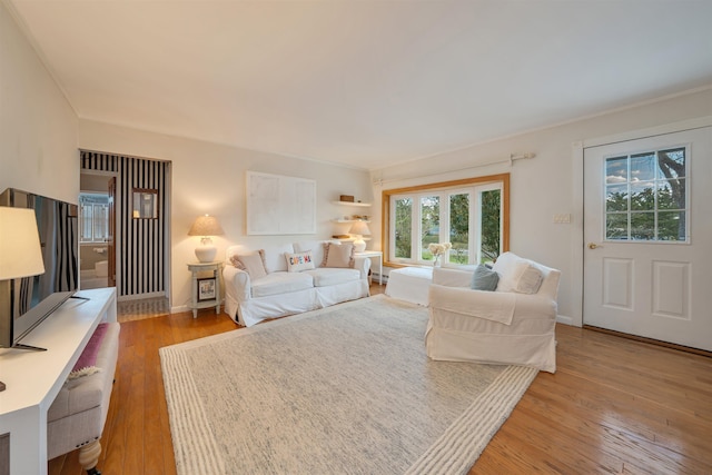 717 Third Ave, West Cape May, NJ 08204 - living room featuring wood finished floors and a baseboard radiator