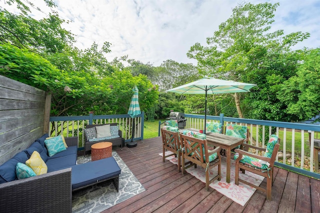 8281/2 Corgie St, Cape May, NJ 08204 - wooden terrace with an outdoor living space and outdoor dining area