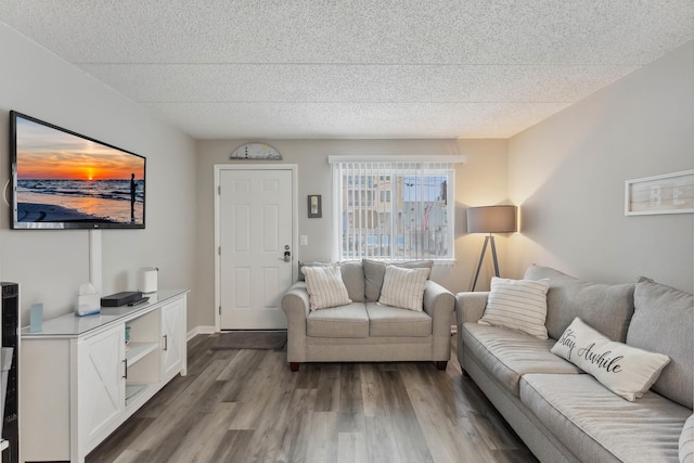 417 E 22nd Ave Unit 101, North Wildwood, NJ 08260 - living room featuring wood finished floors and a textured ceiling
