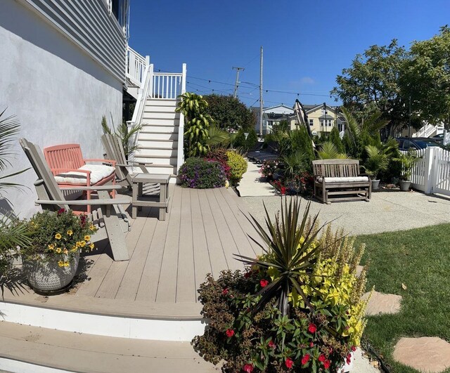 435 W Pine Ave, Wildwood, NJ 08260 - wooden deck with stairs and fence
