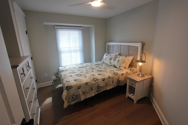 286 24th St Unit 286, Avalon, NJ 08202 - bedroom with dark wood-type flooring, baseboards, and ceiling fan