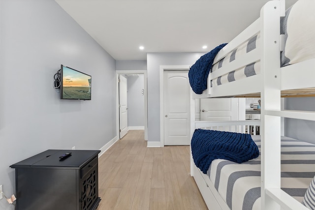 bedroom featuring light hardwood / wood-style flooring