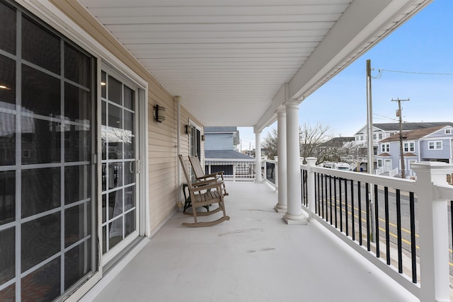 balcony with a residential view