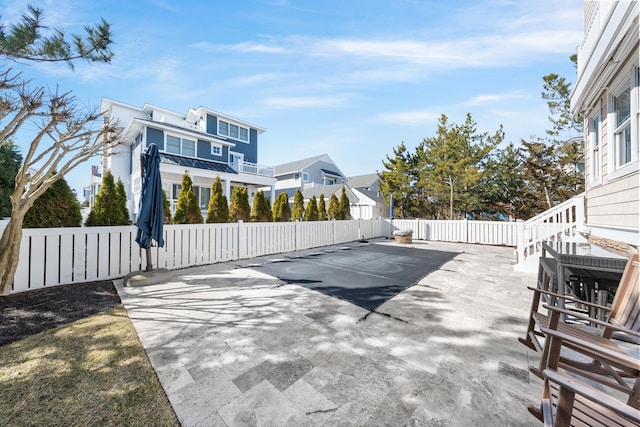 exterior space featuring a patio and a fenced backyard