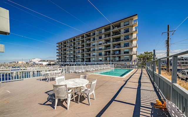 pool with a water view