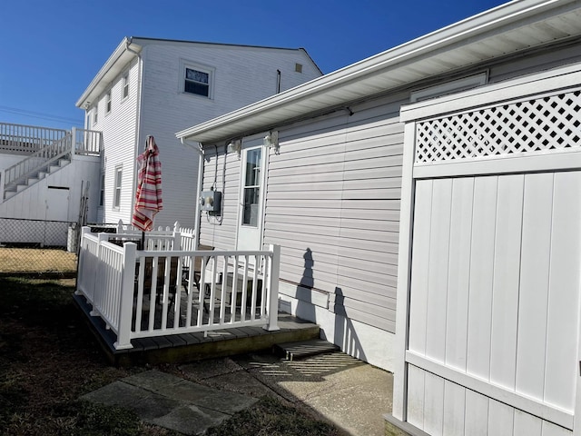 84018403 New Jersey Ave, Wildwood Crest, NJ 08260 - rear view of house with a wooden deck