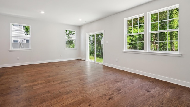 845 Broadway Unit 1, West Cape May, NJ 08204 - spare room with baseboards, dark wood finished floors, and recessed lighting