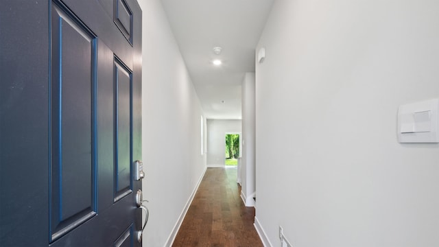 845 Broadway Unit 1, West Cape May, NJ 08204 - hallway with dark wood-style floors, baseboards, and recessed lighting