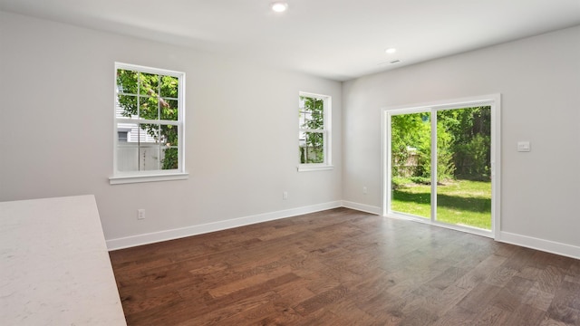 845 Broadway Unit 1, West Cape May, NJ 08204 - spare room with dark wood-style flooring, baseboards, and recessed lighting