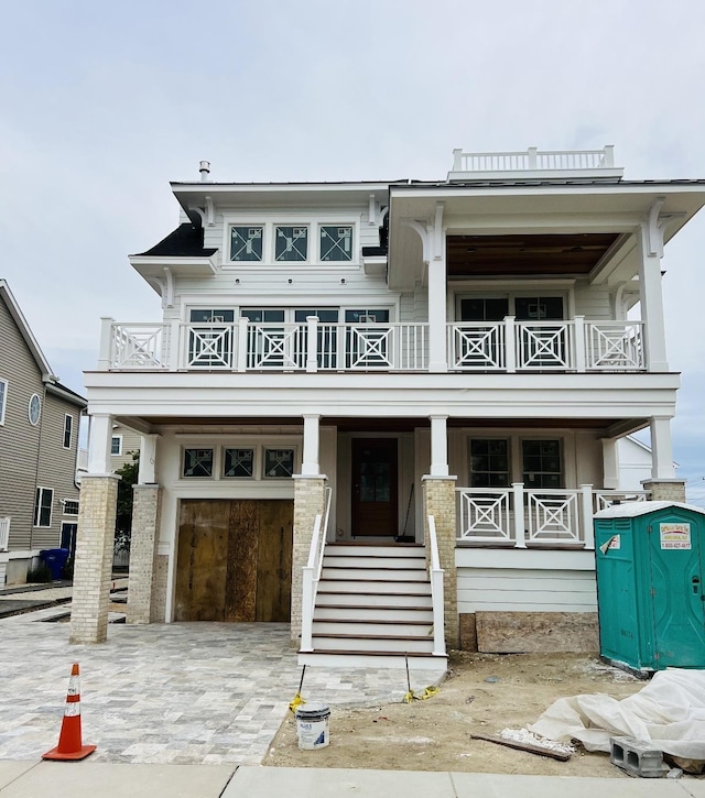 168 19th St, Avalon, NJ 08202 - view of front of property featuring a balcony and covered porch