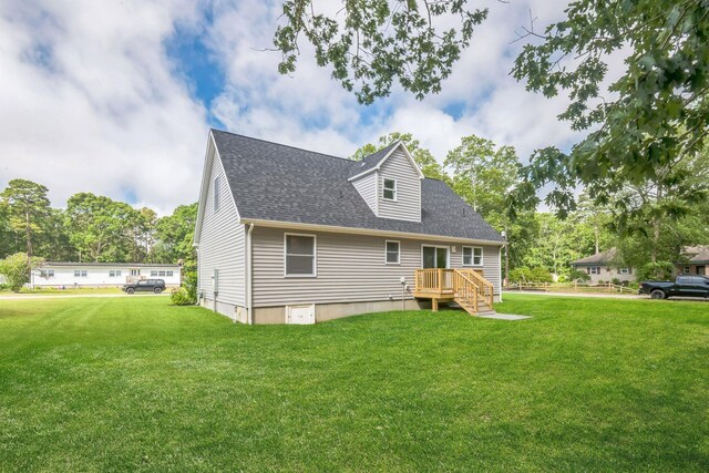80 W Rising Sun Dr, Ocean View, NJ 08230 - rear view of house featuring a yard and roof with shingles