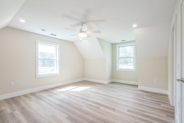 80 W Rising Sun Dr, Ocean View, NJ 08230 - bonus room featuring vaulted ceiling, a ceiling fan, light wood-style flooring, and recessed lighting