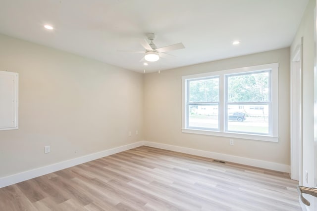 80 W Rising Sun Dr, Ocean View, NJ 08230 - unfurnished room with a ceiling fan, light wood finished floors, and recessed lighting