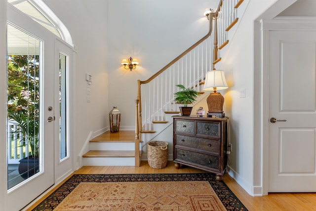 entrance foyer with hardwood / wood-style flooring