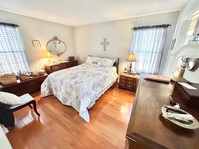 bedroom featuring light wood-type flooring