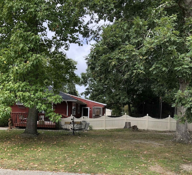 view of yard featuring a deck