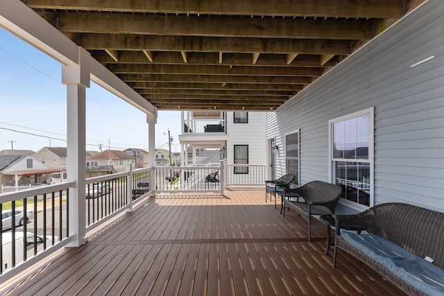 deck featuring a residential view