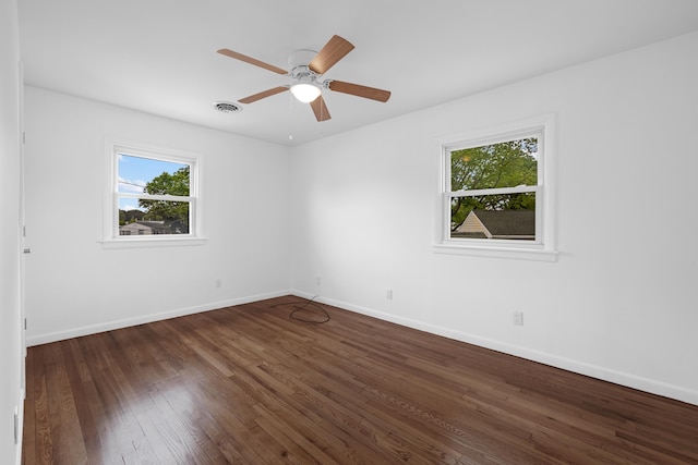 121 Roslyn Ave, North Cape May, NJ 08204 - unfurnished room featuring dark wood finished floors and a ceiling fan
