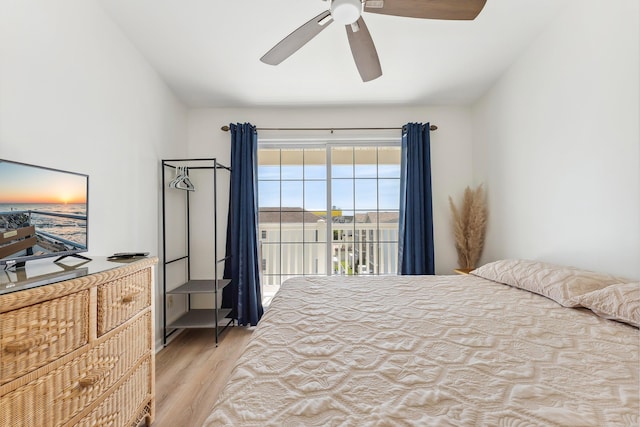 316 E 17th Ave Unit 6, North Wildwood, NJ 08260 - bedroom featuring access to exterior, wood finished floors, and ceiling fan