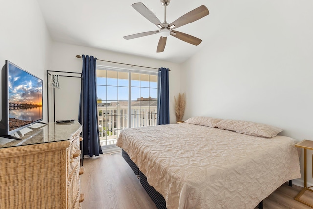 316 E 17th Ave Unit 6, North Wildwood, NJ 08260 - bedroom featuring wood finished floors, access to exterior, and a ceiling fan