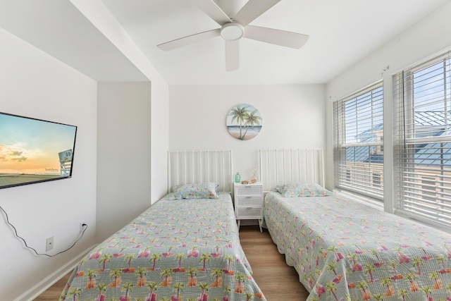 316 E 17th Ave Unit 6, North Wildwood, NJ 08260 - bedroom with wood finished floors and a ceiling fan