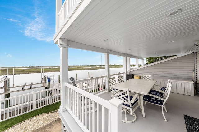 3328 Ocean Dr Unit 3328, Avalon, NJ 08202 - view of patio / terrace with a water view and outdoor dining space