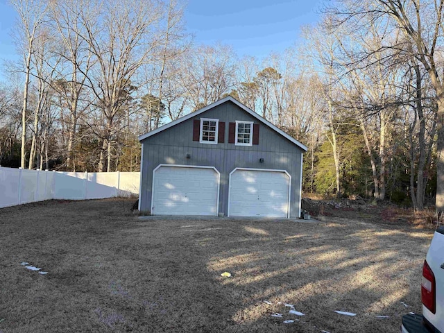 view of garage