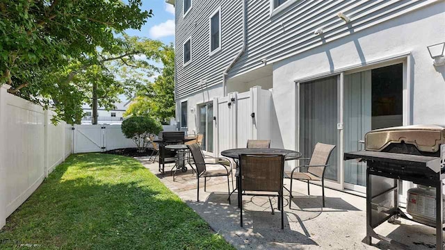 view of patio featuring area for grilling