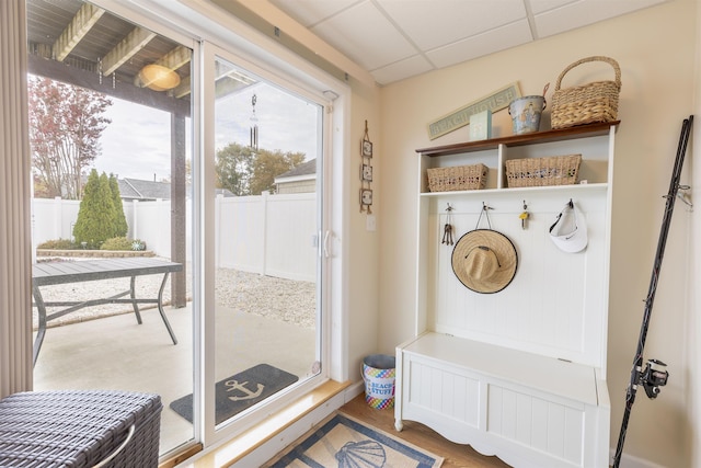 mudroom featuring light hardwood / wood-style flooring