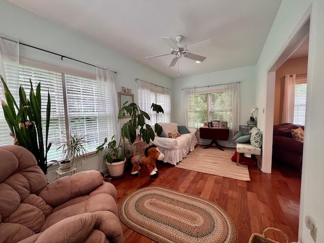 48 Wynndemere Ct, Cape May Court House, NJ 08210 - living room with ceiling fan and wood finished floors