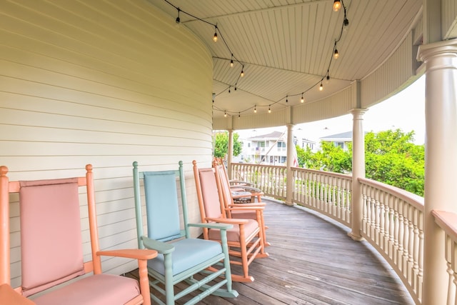 wooden deck with a porch