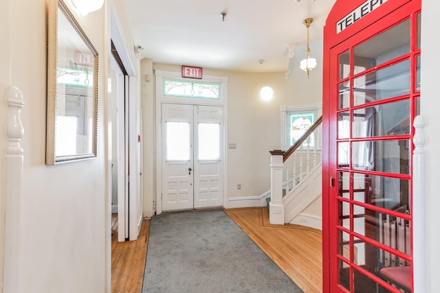 foyer featuring hardwood / wood-style floors