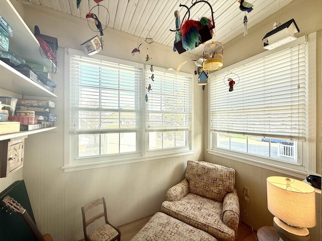 168 98th St, Stone Harbor, NJ 08247 - living area featuring wood ceiling and wood walls