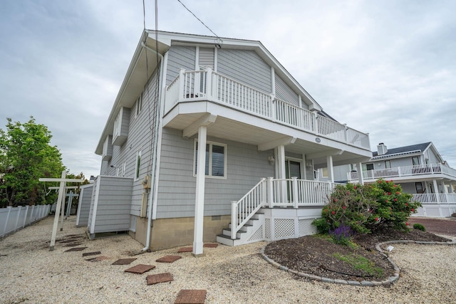 254 89th St Unit 1, Stone Harbor, NJ 08247 - view of front of property with a balcony and covered porch