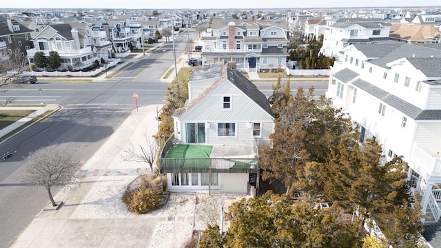 aerial view with a residential view