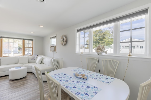 dining room featuring light hardwood / wood-style floors