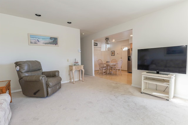 sitting room with carpet