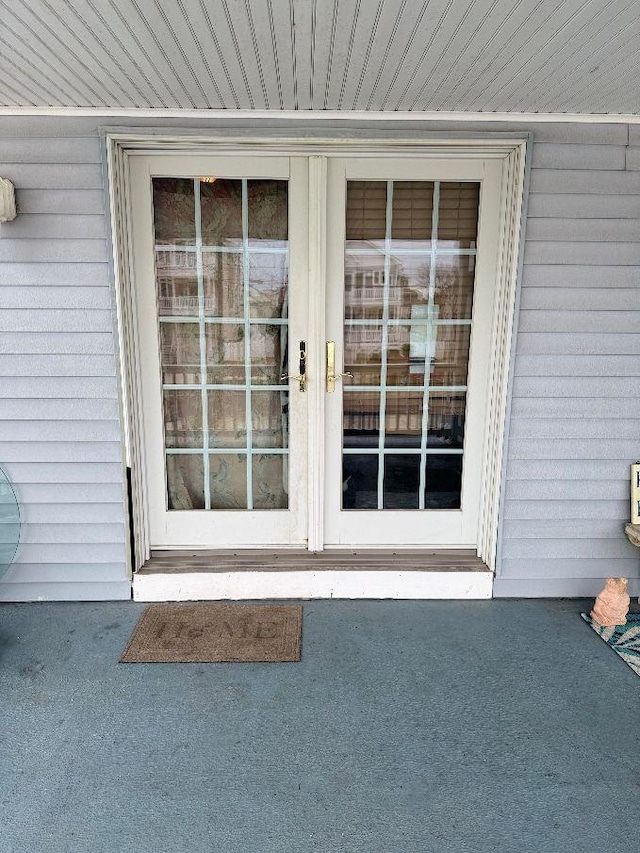 entrance to property with french doors