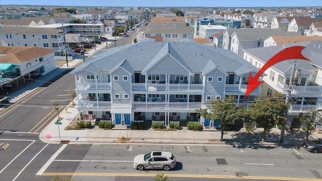 bird's eye view with a residential view