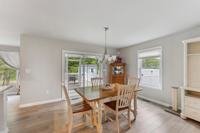 19 Canterbury Way, Cape May Court House, NJ 08210 - dining room featuring a chandelier, light wood-type flooring, and baseboards