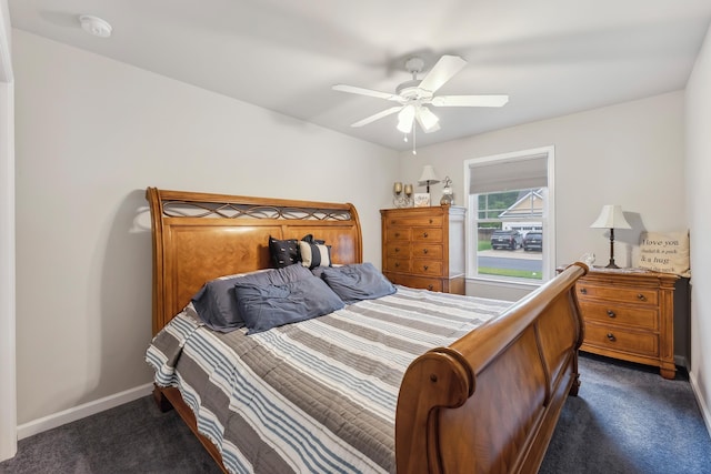 19 Canterbury Way, Cape May Court House, NJ 08210 - bedroom featuring dark colored carpet, a ceiling fan, and baseboards