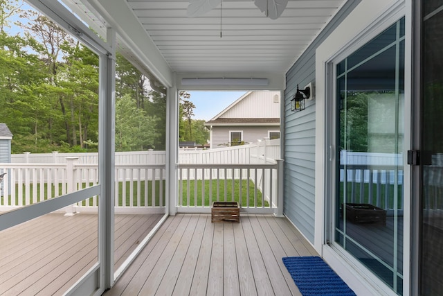 19 Canterbury Way, Cape May Court House, NJ 08210 - wooden terrace with ceiling fan
