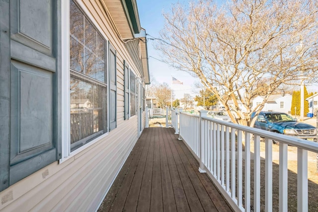 deck featuring covered porch