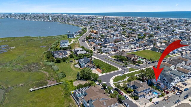 129 W Hollywood Ave, Wildwood Crest, NJ 08260 - aerial view of property's location with a large body of water and nearby suburban area
