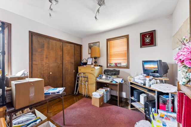 129 W Hollywood Ave, Wildwood Crest, NJ 08260 - home office featuring wood finished floors and track lighting